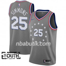 NBA Børn Trøje Philadelphia 76ers Ben Simmons 25 2018-19 Nike City Edition Grå Swingman
